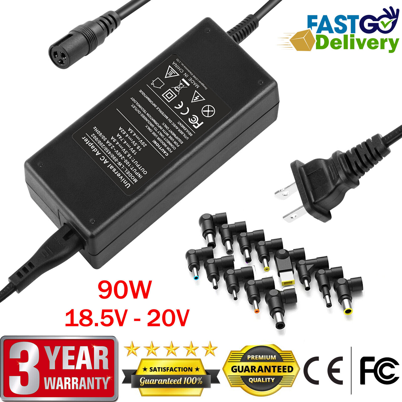 90w Universal AC Laptop Charger Adapter for HP Compaq Dell Acer Asus Lenovo Sony