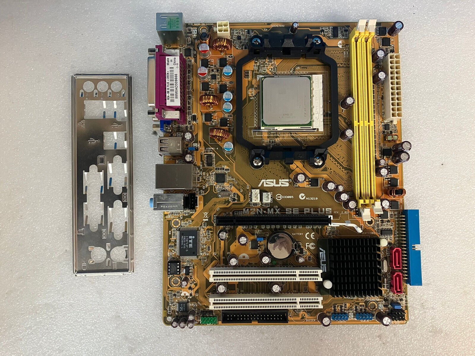 ~ Asus M2N-MX SE Plus Motherboard W/ AMD Athlon 64 X2 CPU  &  I/O Shield