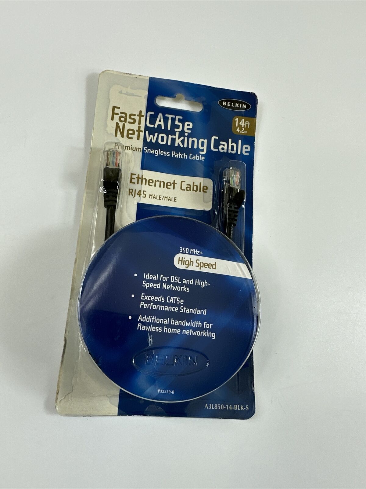 Belkin Fast CAT5e Networking Ethernet Cable RJ45 Male/Male 14 FT 4.2 M 350 MHz+ 