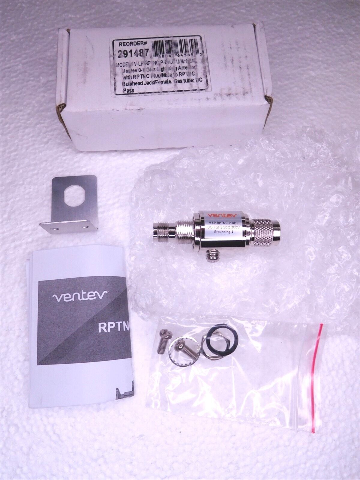 Ventev V-LP-RPTNC-P-BHJ Lightning Arrestor 0-7 GHz 300V (N-Female/N-Male)(90523)