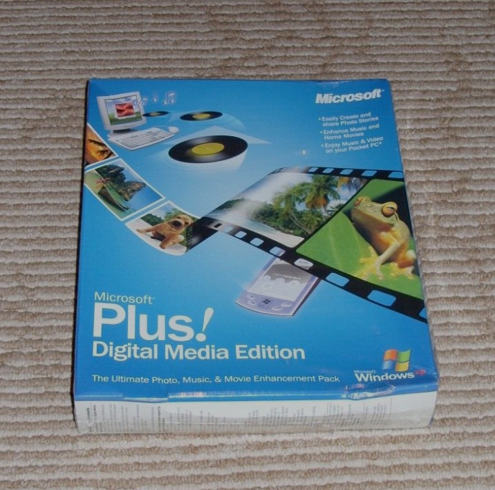 Microsoft Plus Digital Media Edition. Windows XP Enhancement Pack Box Crushed