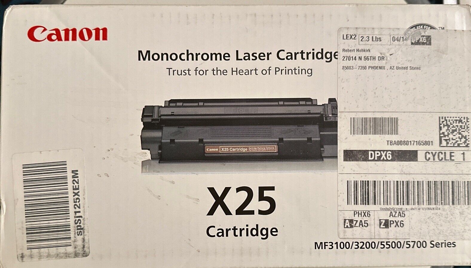 Genuine Canon Monochrome Laser X25 Black Toner Cartridge *NEW*