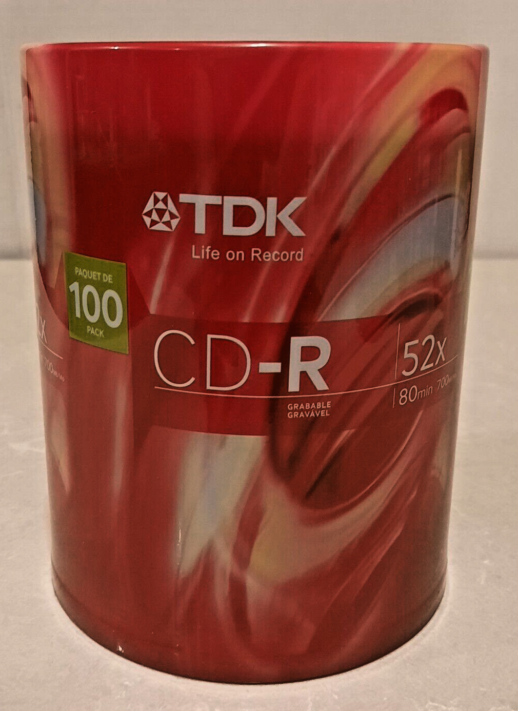 TDK Blank Recordable CD-R 100 Pack 700MB 80Min 52x Speed New & Sealed