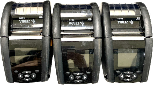 3 Zebra ZQ610 Thermal Label Printer ZQ61-AUWA000 Bluetooth Wi-Fi No Charger