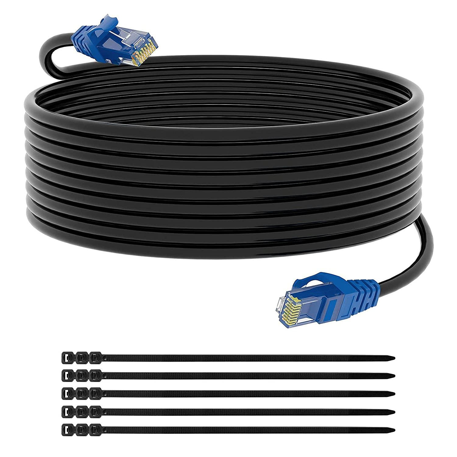 Cat 6 Outdoor Ethernet Cable 250 Feet Heavy Duty Cord Waterproof Direct Burial