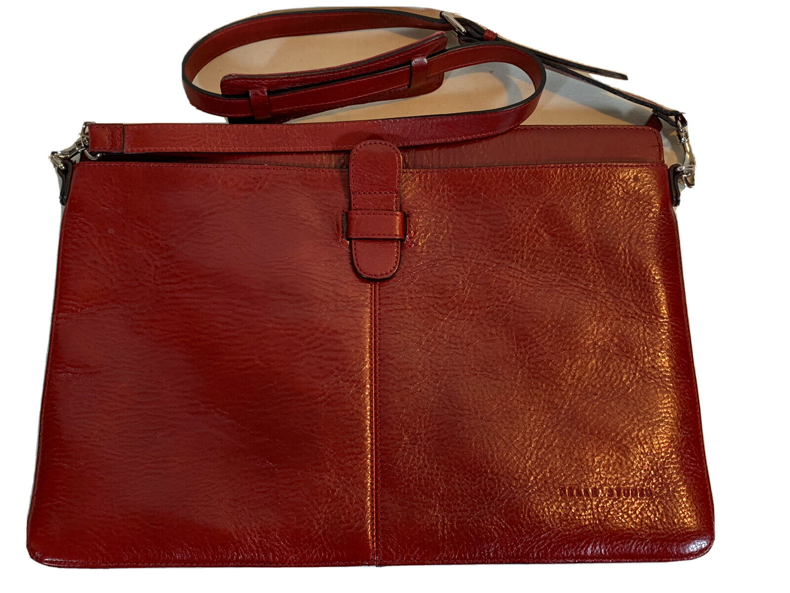 Wilson Leather laptop bag red leather business portfolio Pelle Studio 16 x 11