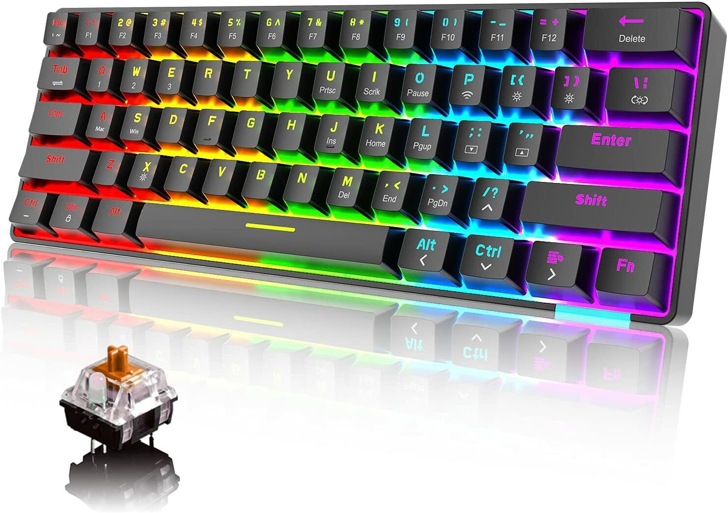 Gaming Keyboard Wired&Wireless Bluetooth Mechanical LED Backlit For PC Laptop US