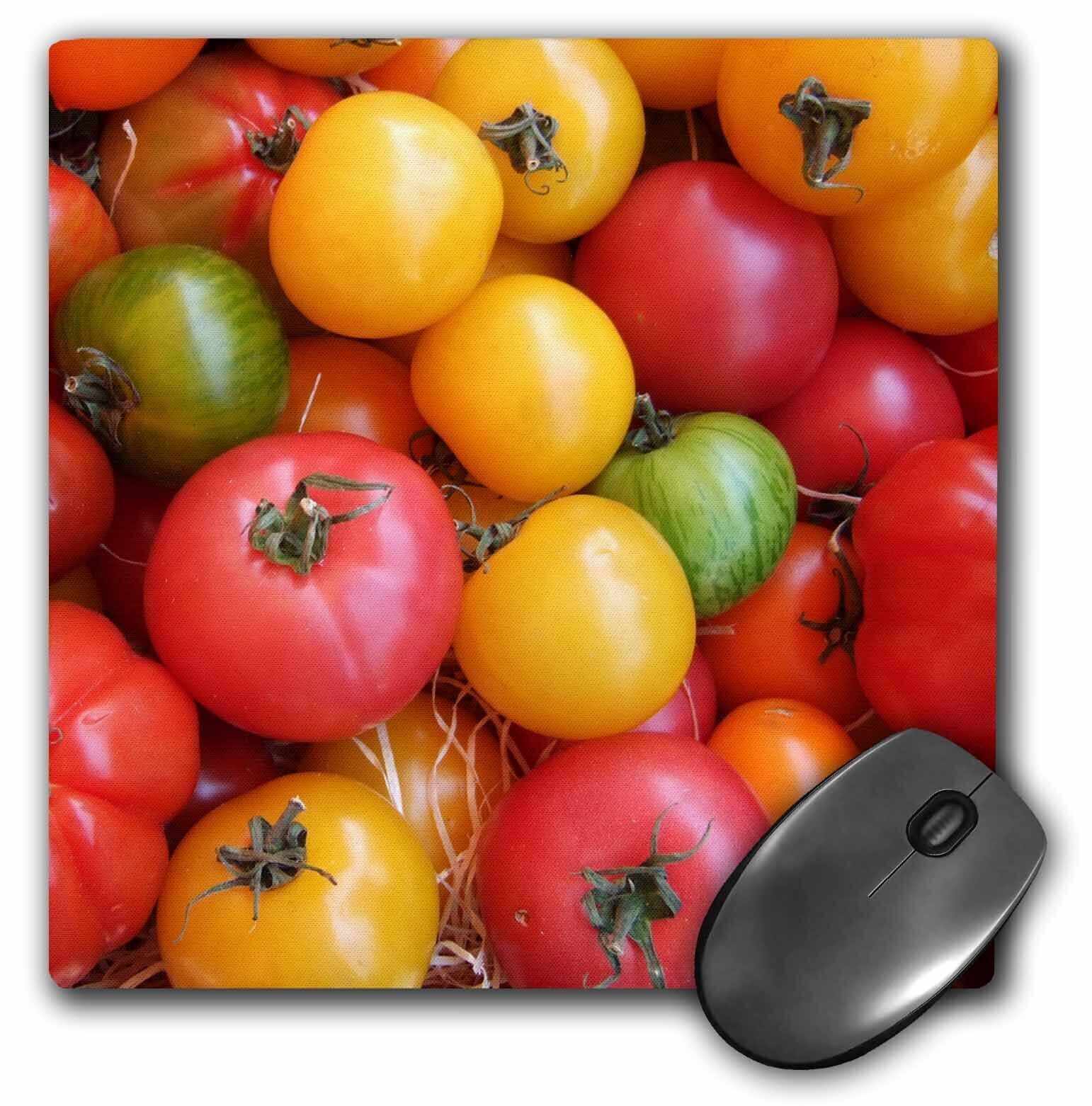 3dRose Colorful tomatoes macro food photography - healthy red yellow green tomat
