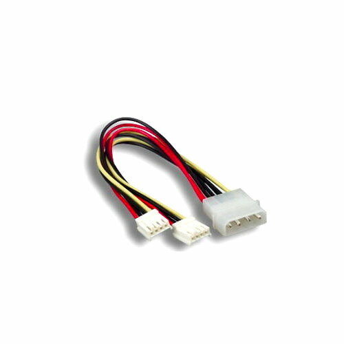Kentek 8 Inch Molex 5.25 to 3.5 Floppy x2 Y-Cable Male/Female PC Power LP4 4 Pin