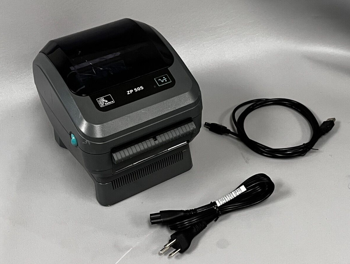 Zebra ZP 505 Thermal Label Printer USB + Power Cord & USB Cable, Tested & Ready