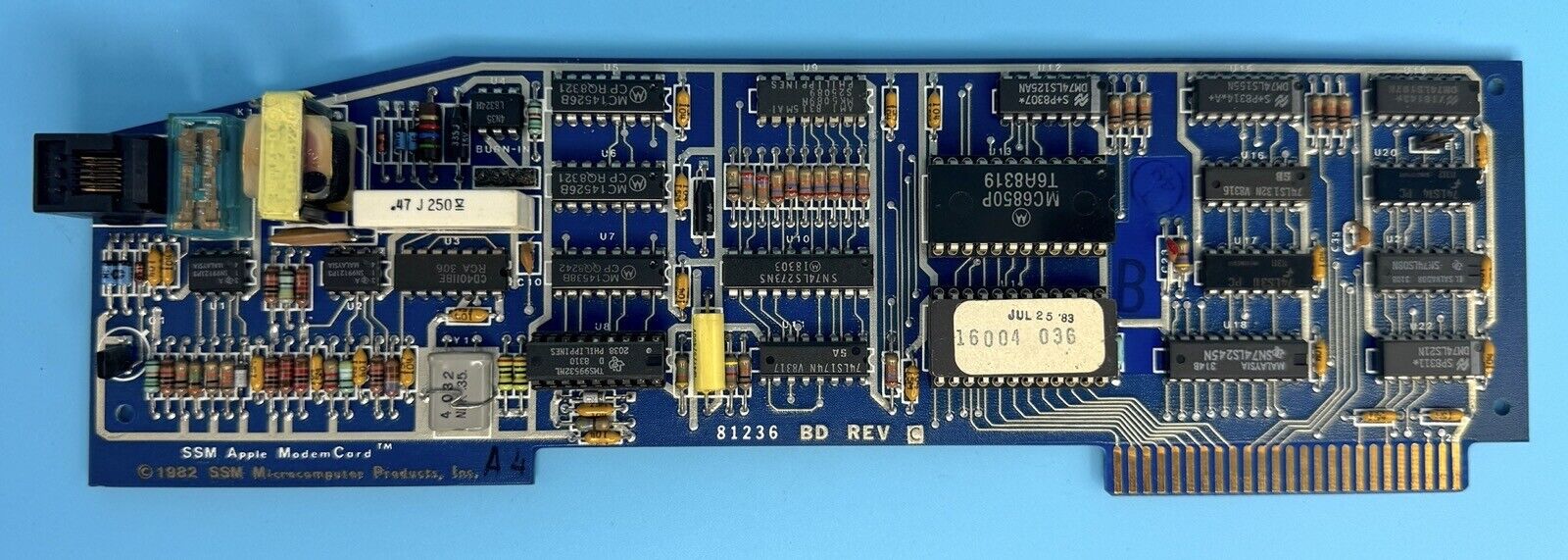 SSM Apple ModemCard for Apple II Computers 1982 – Untested