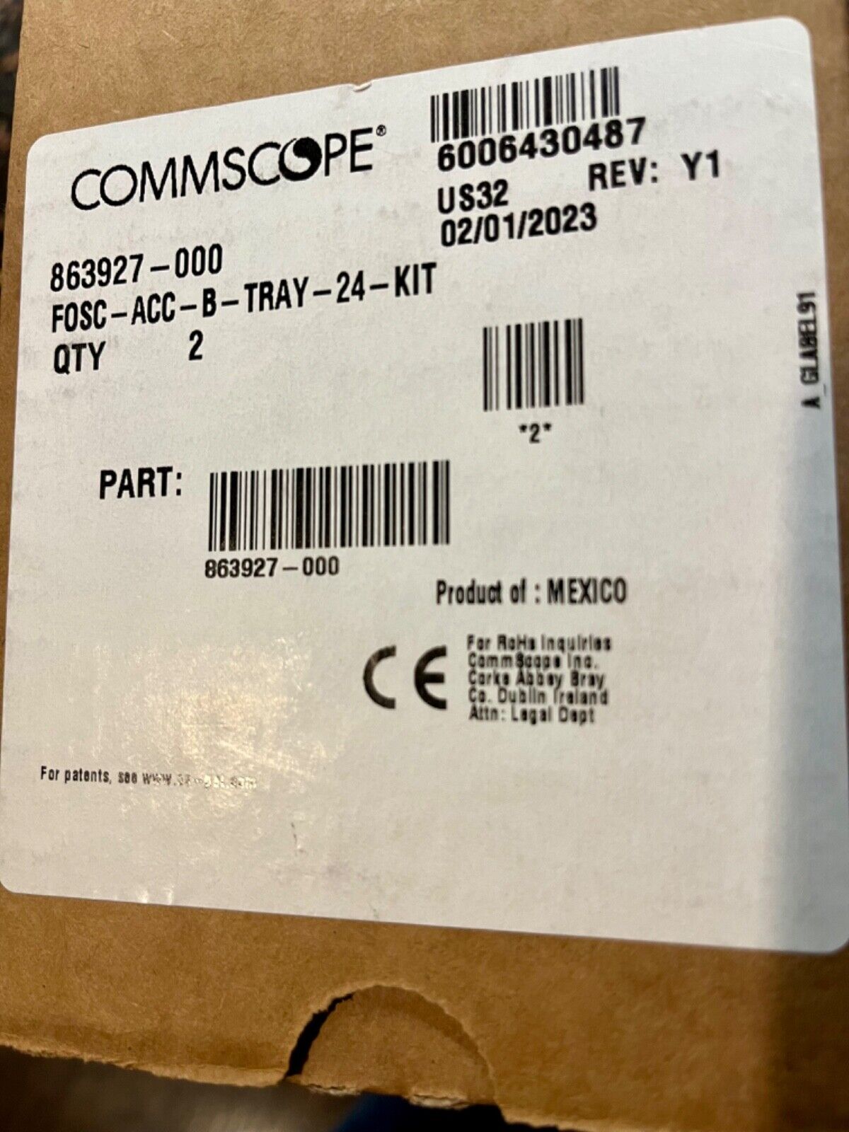 CommScope 863927 Fiber Splice Trays box QTY-2
