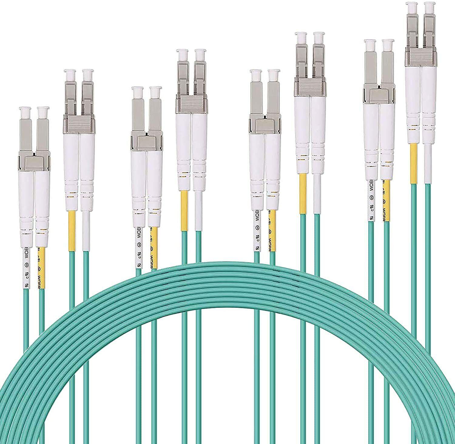 4-PACK 10G OM3 LC to LC Fiber Optic Patch Cable Multimode Duplex UPC 10 meters