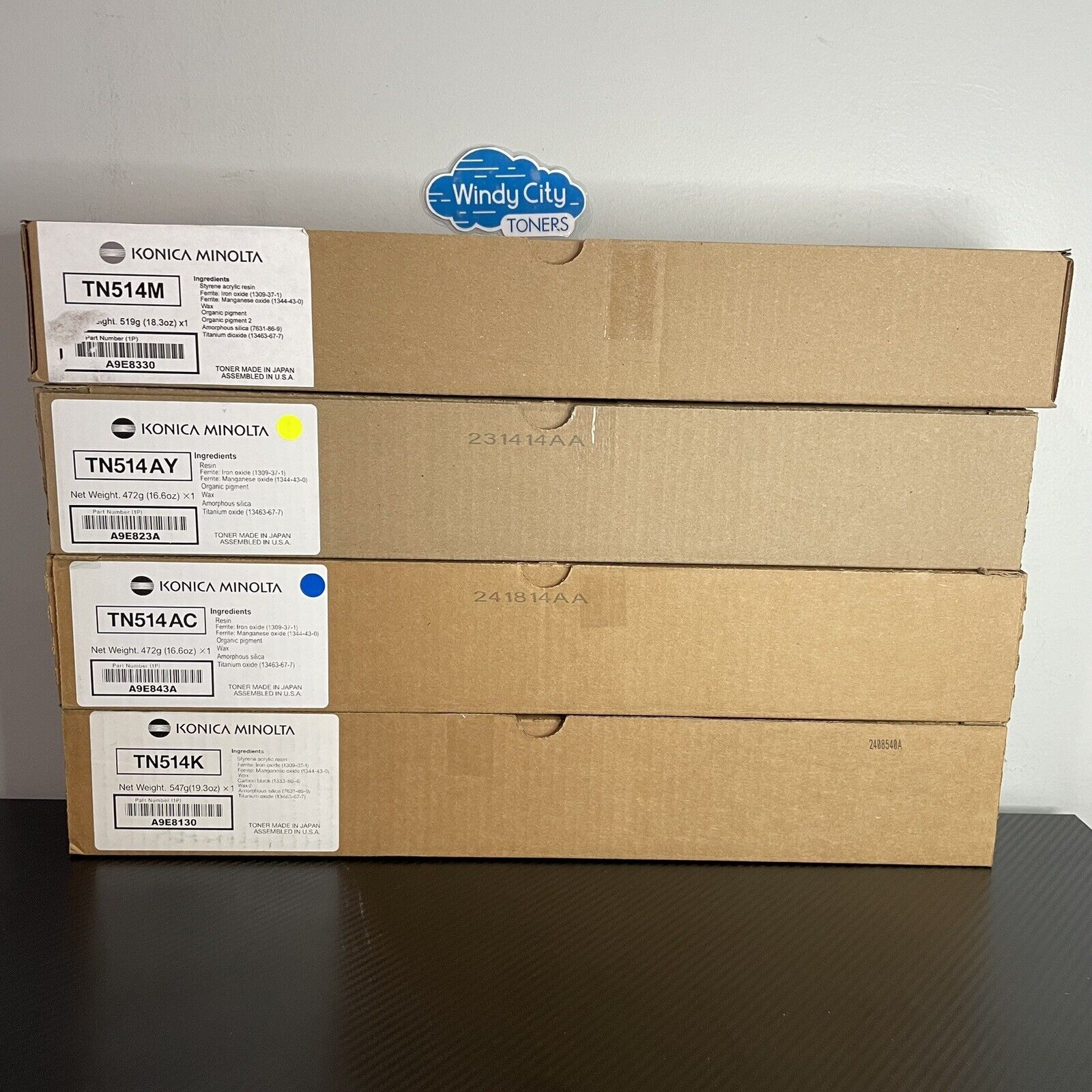 Konica Minolta TN514 KYCM Color Cartridges Complete set For bizhub C458 NEW