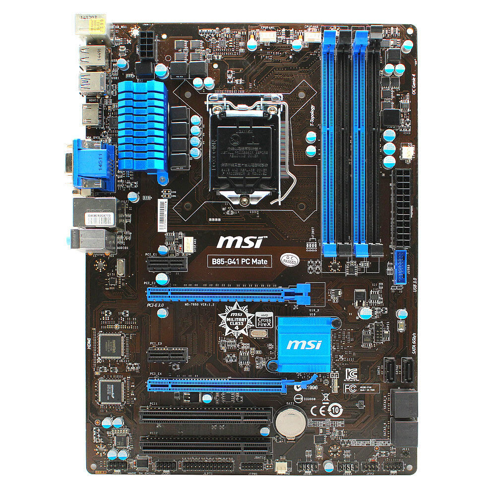 for MSI B85-G41 PC Mate Motherboard VGA HDMI DVI Intel ATX LGA1150 DDR3 SATA 6Gb
