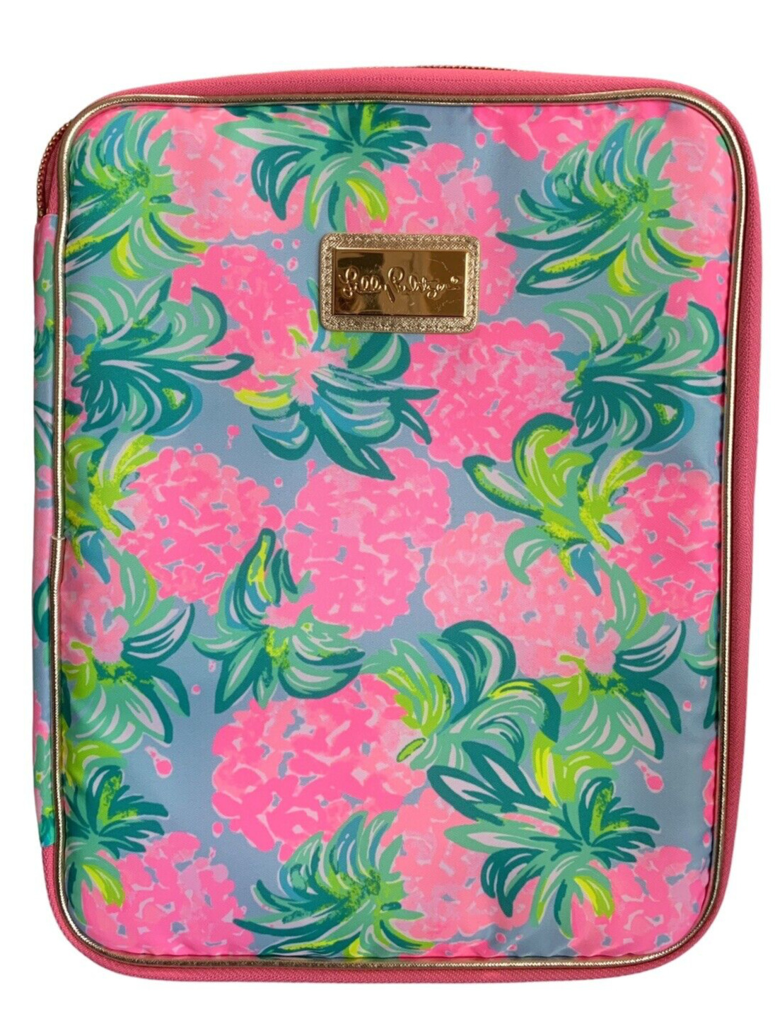 Lily Pulitzer Agenda Folio Computer Laptop Holder Bag Pink and Green