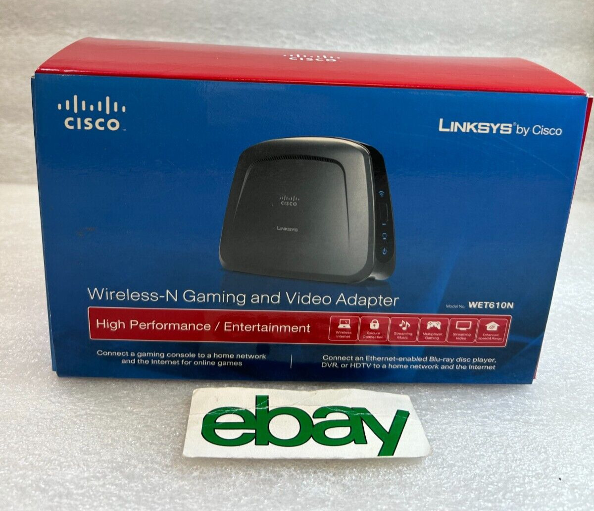 Cisco Linksys Dual-Band Wireless-N Gaming and Video Adapter WET610N FREE S/H