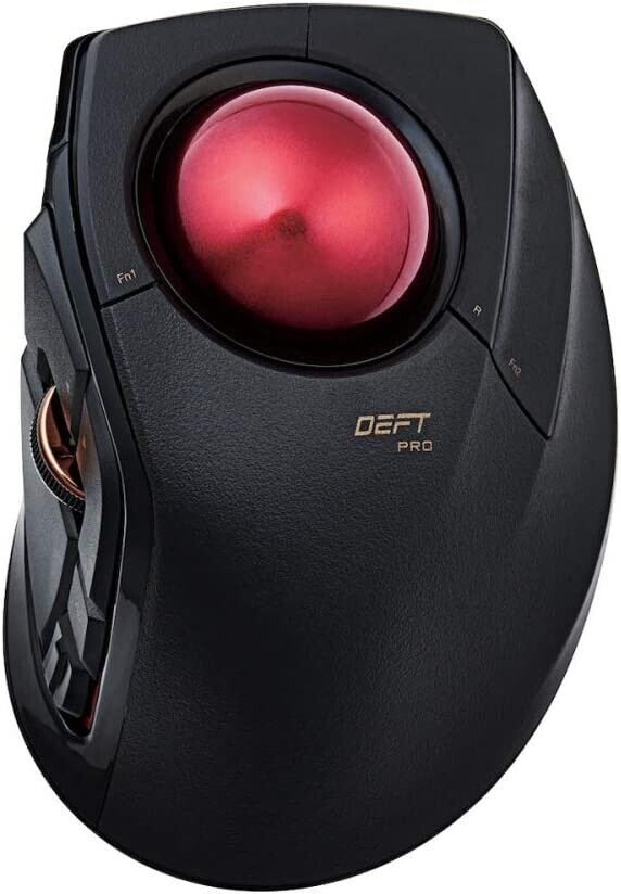 ELECOM DEFT PRO Trackball Mouse Wired Wireless Bluetooth M-DPT1MRBK 8-Button NEW