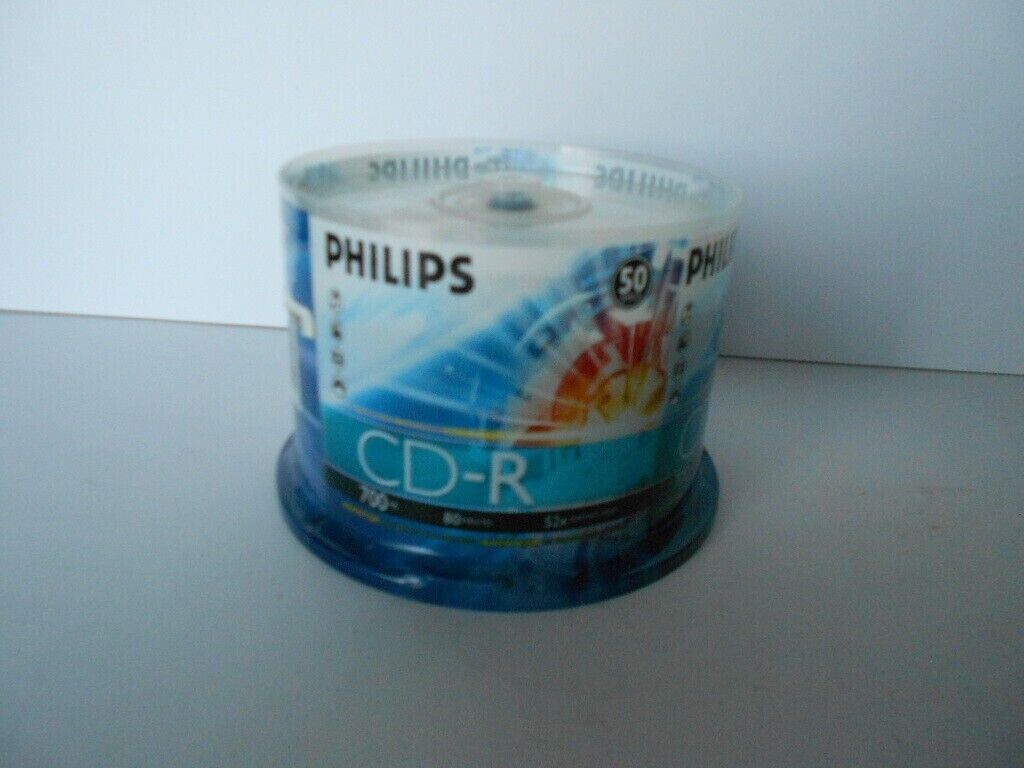 Philips CD-R 52X 80Min 700MB Blank Media Disc Spindle-Pack 50 CDR CD Burn Data