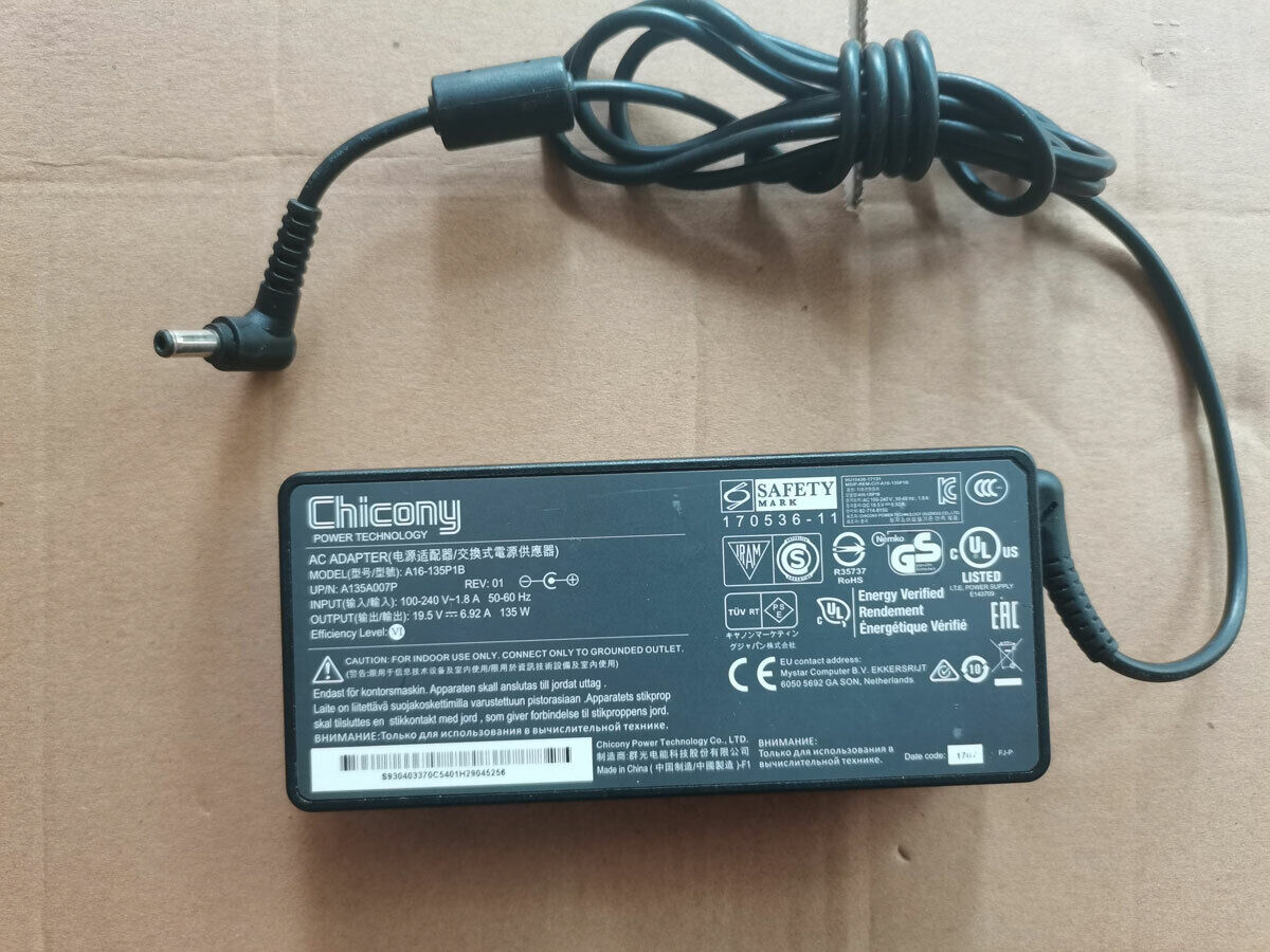 Original Chicony 19.5V 6.92A A16-135P1B For MSI GL72M 7RDX-1095AU 135W Charger