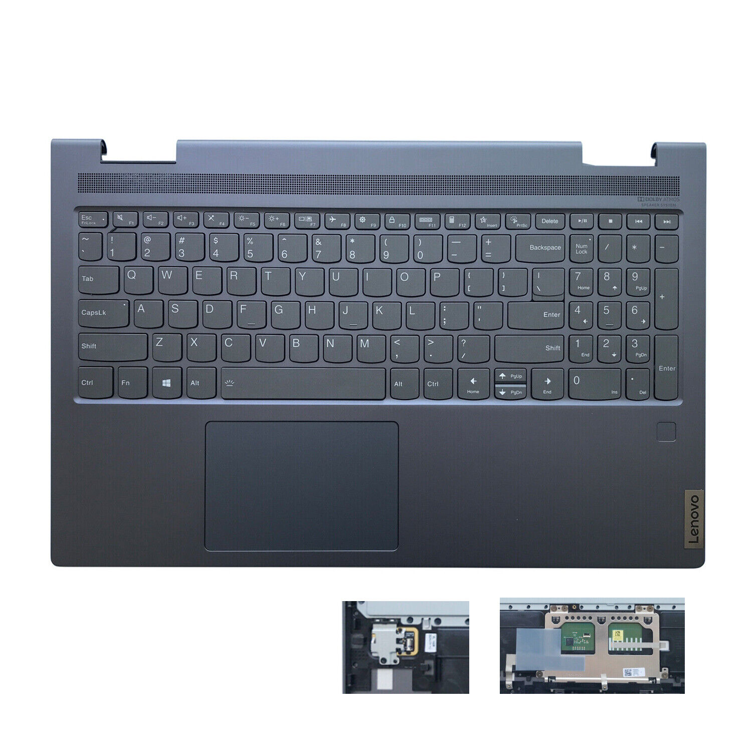 Palmrest W/Backlit Keyboard Touchpad 5CB1A22487 Gray For Lenovo Yoga 7-15ITL5 US