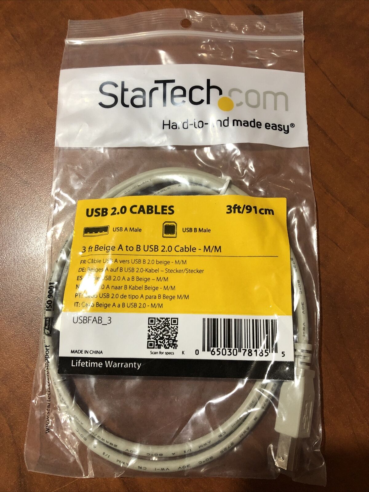 STARTECH.COM USBFAB_3 3FT FULLY RATED USB CABLE A-B 91cm