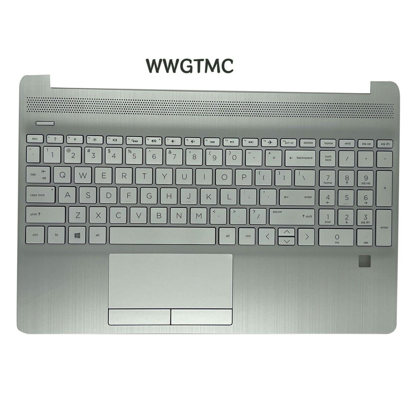New For HP 15-DW Palmrest Backlit Keyboard Fingerprint Hole Shell L52154-001