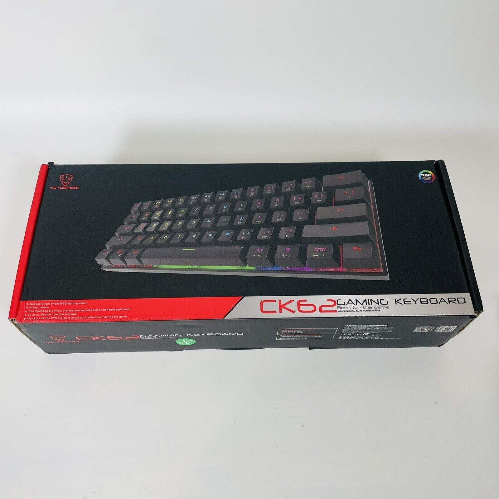 CK62 Motospeed Wired/Wireless Gaming Keyboard Black/Blue Switch