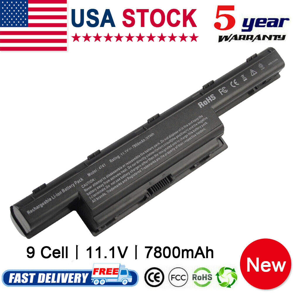 9 Cell Battery for Acer Aspire 4551 4741 5750 7551 7560 7750 AS10D31 AS10D51