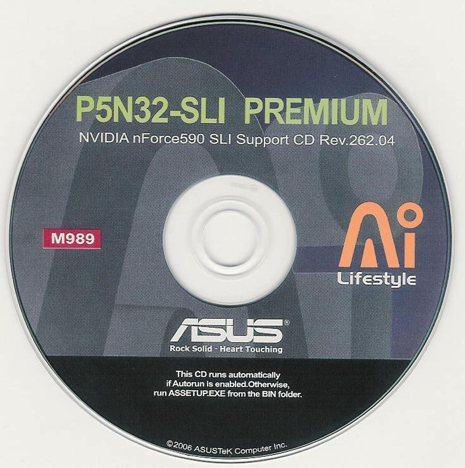 ASUS P5N32-SLi PREMIUM WiFi-AP Motherboard Drivers Installation Disk M989
