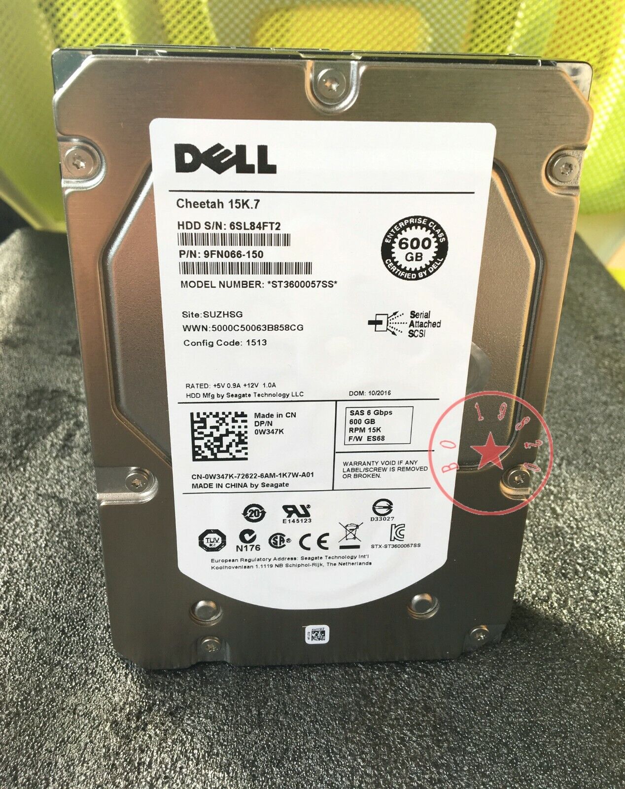 Dell Original 0W347K W347K 600GB 15000RPM 6Gbps 3.5