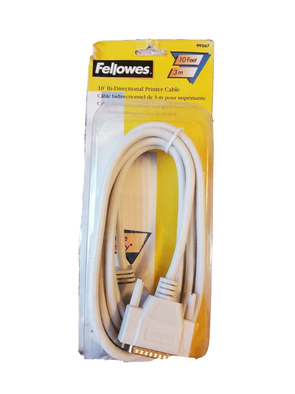 Fellowes 10 Foot Printer Cable - Bi Directional, 2 Way Computer Accessory NEW