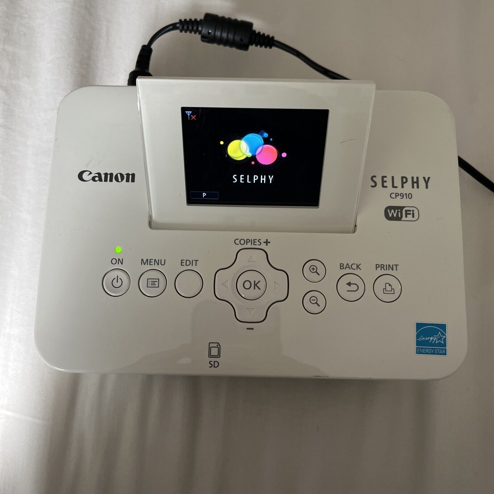 Canon Selphy CP910 White Dye Sublimation Portable Digital Photo Printer