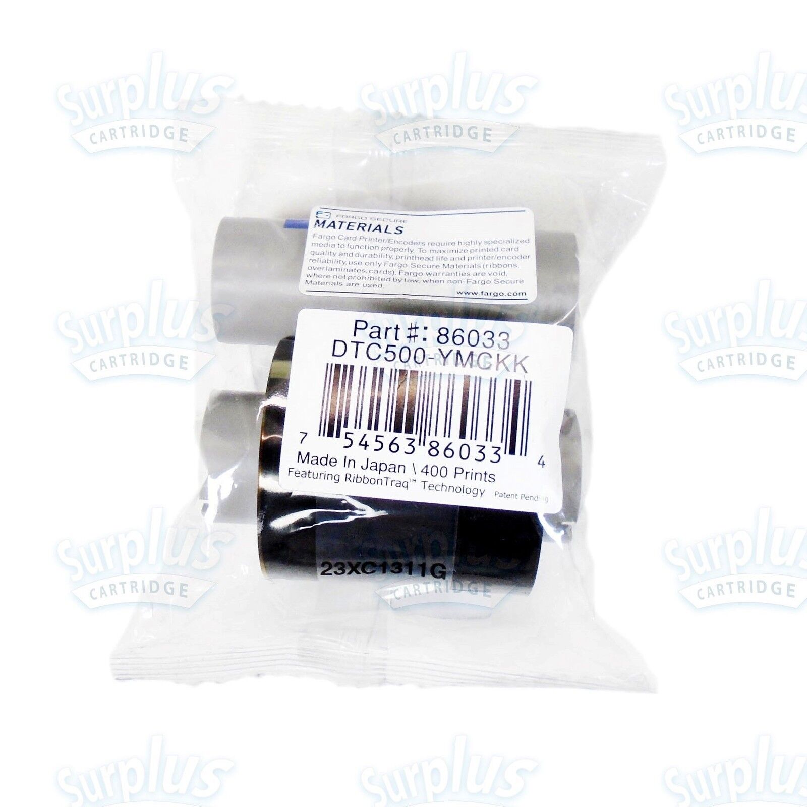 Genuine Fargo 86033 YMCKK Full Color Ribbon with Black Panel DTC515-LC DTC525-LC