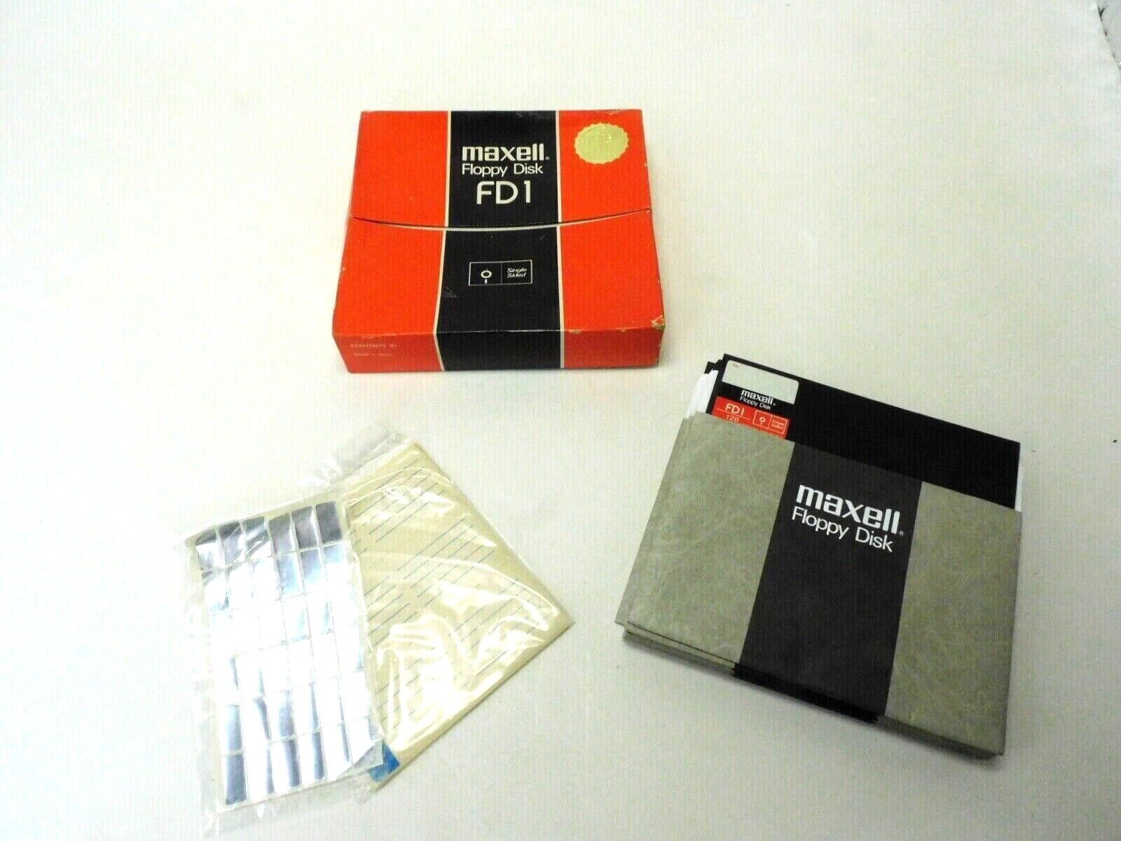 Vintage Maxell Gold Standard FD1 Floppy Discs Box of 10, Made in Japan 