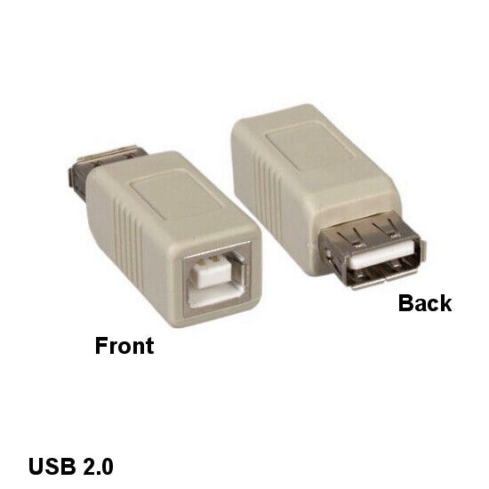 Kentek USB 2.0 Type A to B Adapter Female to Female Printer Scanner Modem PC HDD
