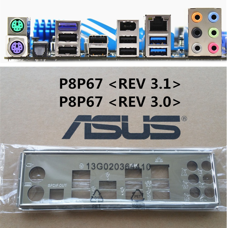NEW Shield Backplate FOR ASUS P8P67＜REV 3.1＞ IO I/O Shield Back Plate
