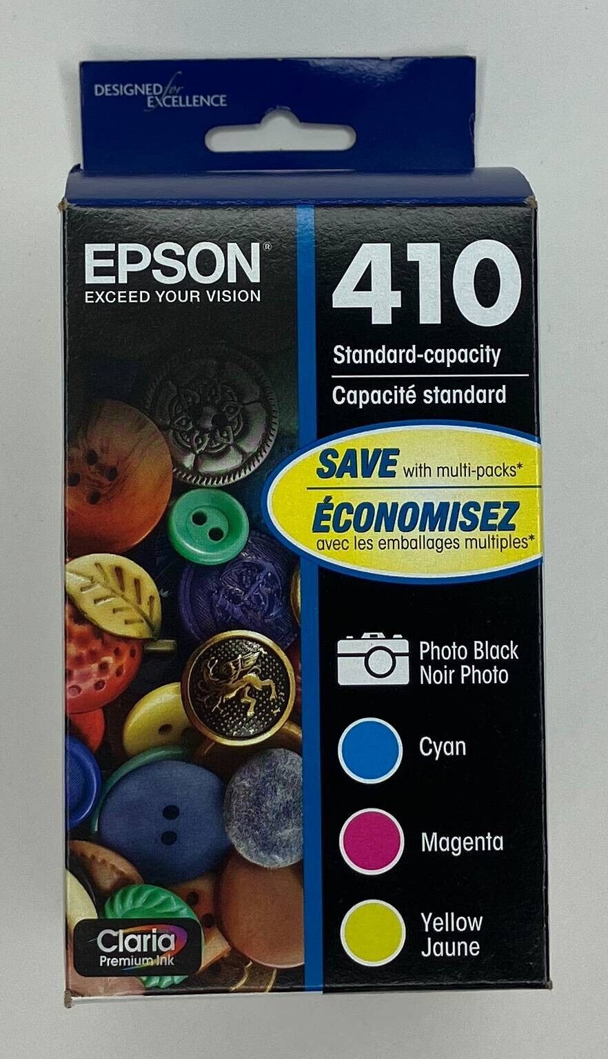 Epson 410 4pk Combo Ink Cartridges  Photo Black/Cyan/Magenta/ Yellow 09/2026 NEW