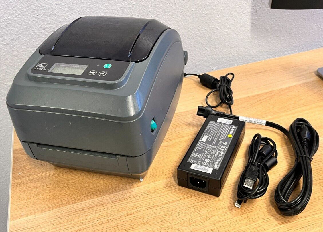 Zebra GX420T Thermal Label Printer with Serial and USB Port + Accessories