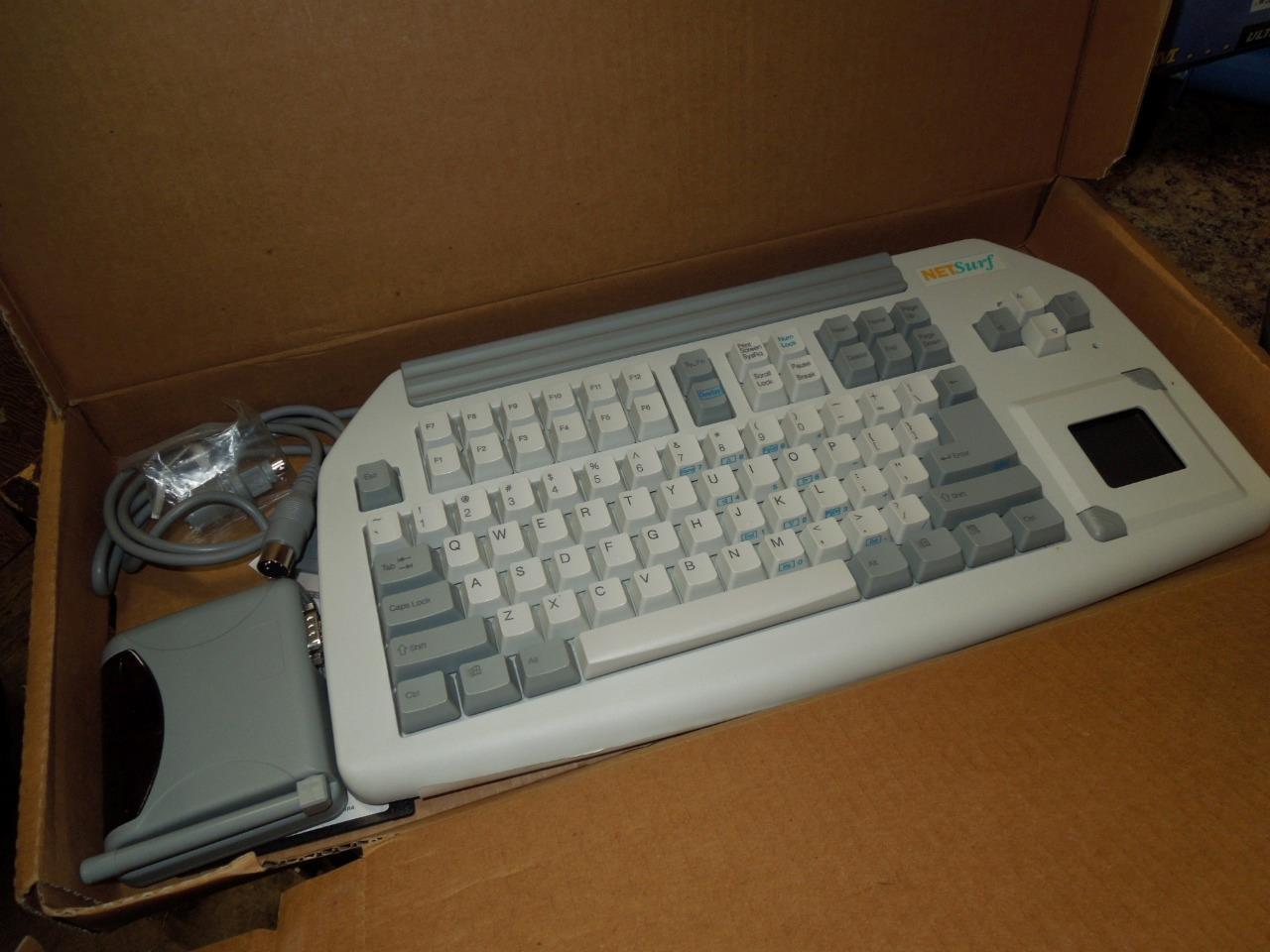 Vintage NetSurf 6-Pin & PS/2 PC Wireless Keyboard by Ultima Associates - New NOS