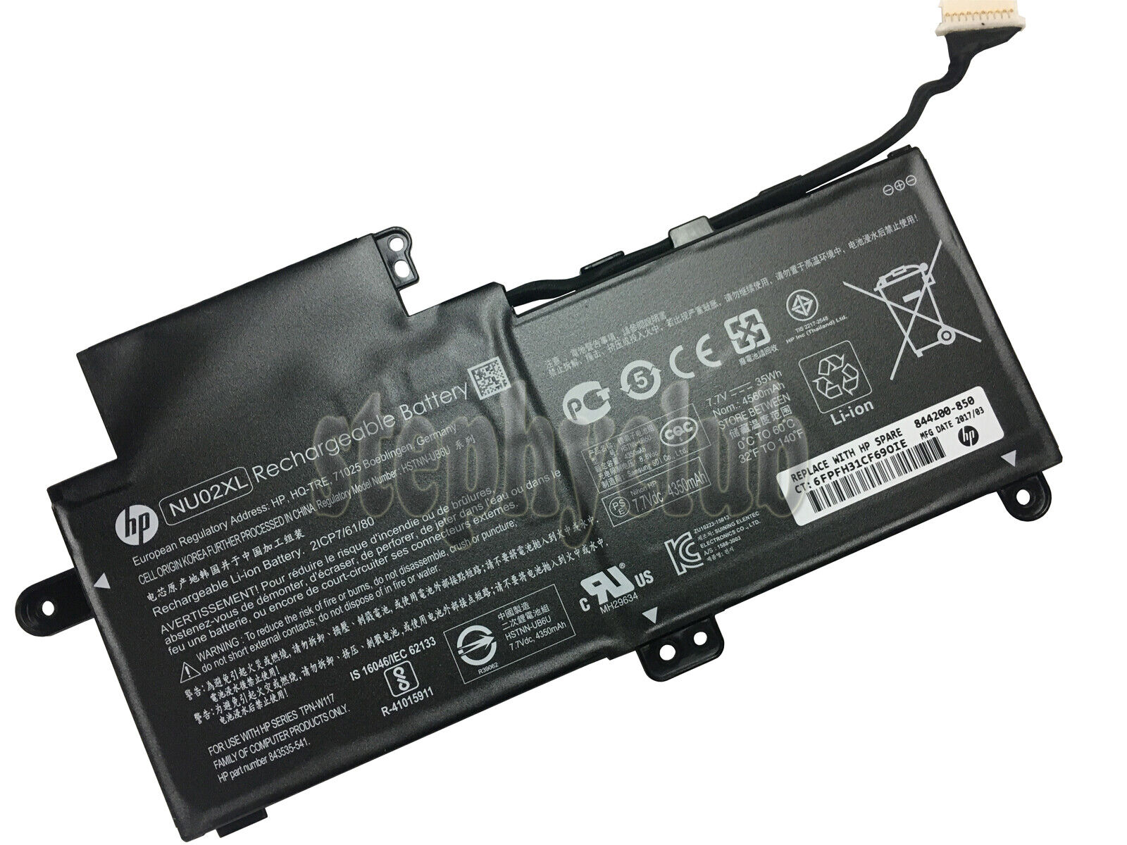 New 35Wh Genuine NU02XL Battery for HP HSTNN-UB6U TPN-W117 843535-541 Series