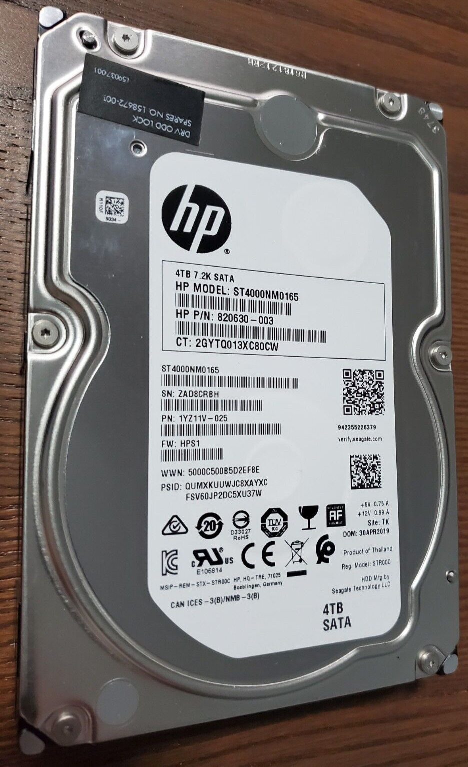 HP ST4000NM0165 4TB HDD 7200RPM SATA III 3.5\