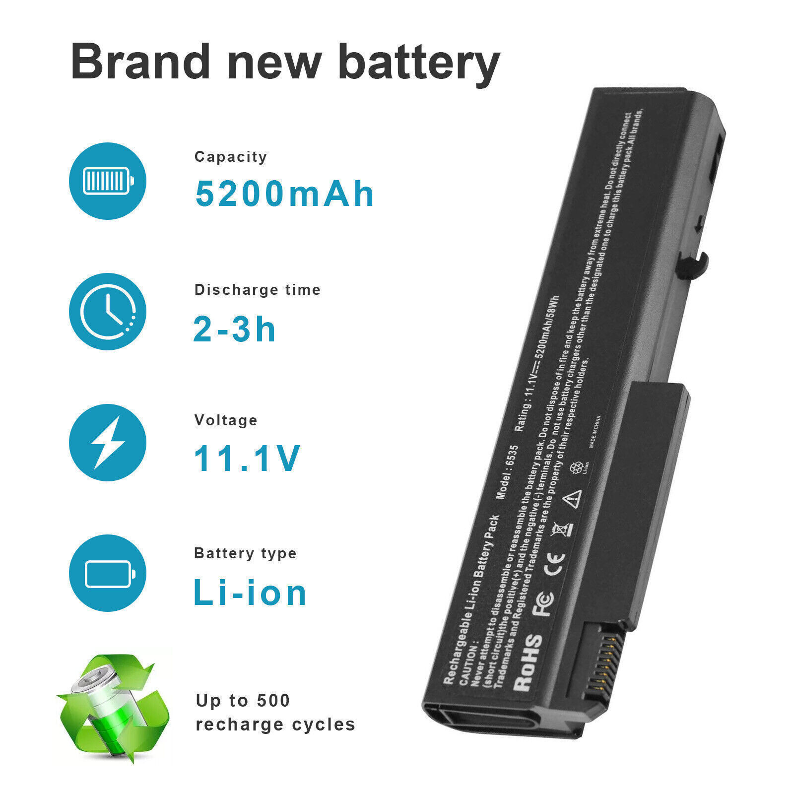Laptop Battery for HP EliteBook 6930p 8440p 8440w 6730b 6535b 482962-001 6/9Cell