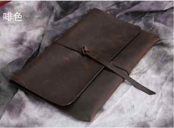 file Folder pocket cow Leather Messenger bag Briefcase Pouch customize size Z040
