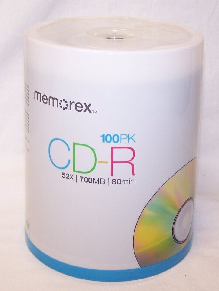 New Factory Sealed Memorex CD-R Digital Media 52X 700mb 80Min 100 Pack