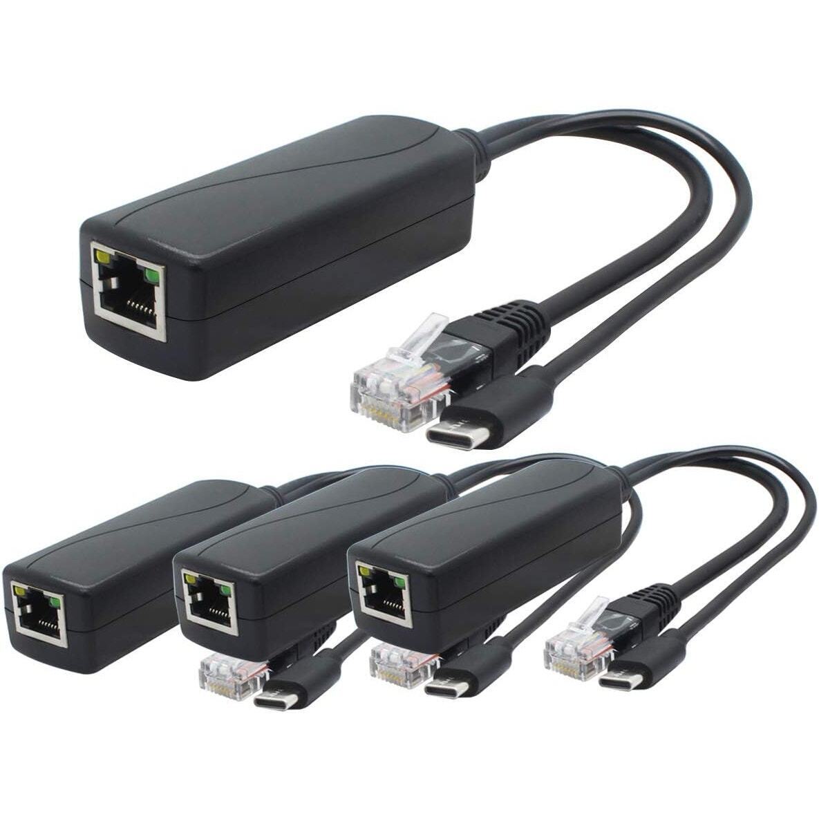  9x Lot USB Type C 48v to 5V Gigabit PoE Splitter 2.4A Adapter IEEE 802.3af NEW