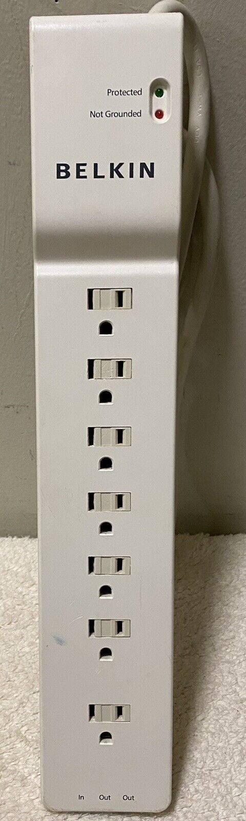 Belkin Power Strip Surge Protector 7 Outlet with 12 Foot Power Cord White
