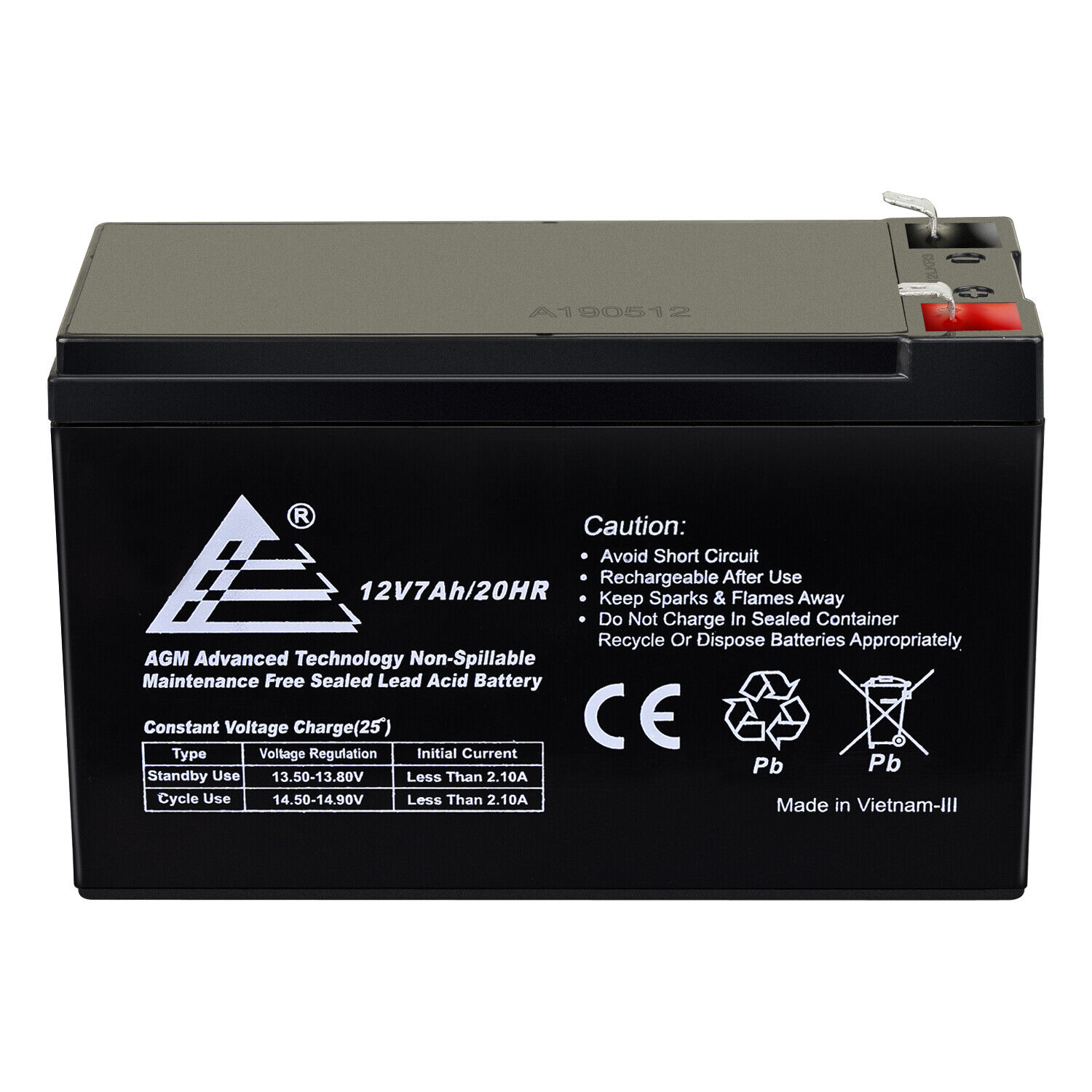 ExpertBattery 12V 7AH Battery Rechargeable Sealed Lead Acid F1 Terminals