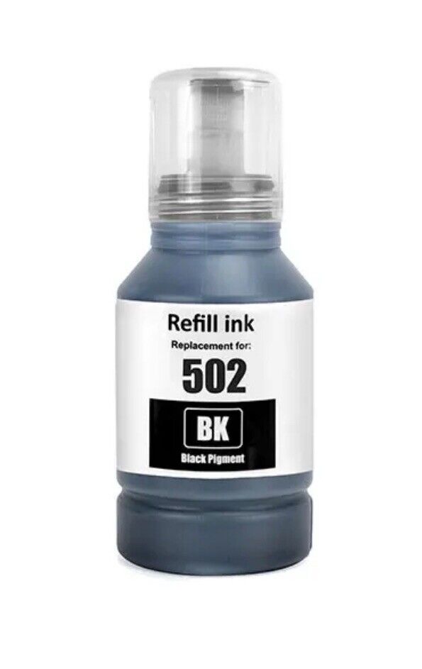 1 PK 127ml T502 Black ink bottle for Epson Workforce ET-3750 ST-2000 ST-3000