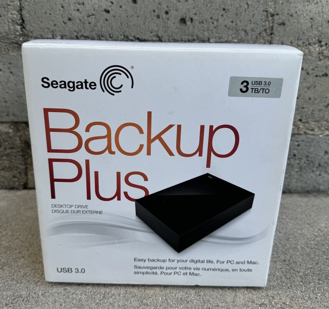 Seagate Backup Plus 3TB Desktop External HDD USB 3.0- Brand New Sealed